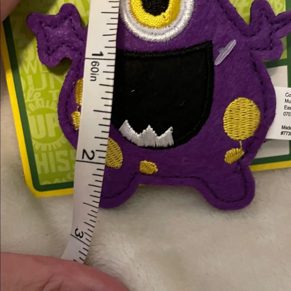 Multipet Purple Monster Cat Toy with Yellow Feathers